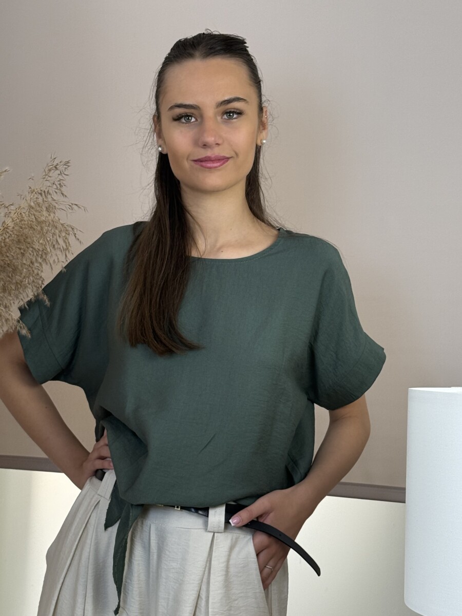 Kötős blúz - khaki - Kép 14