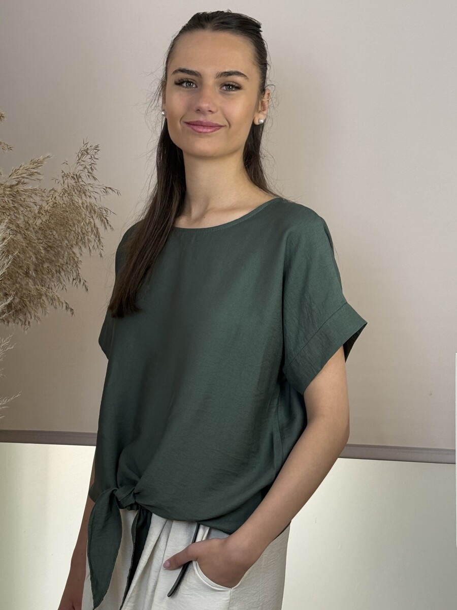 Kötős blúz - khaki - Kép 2