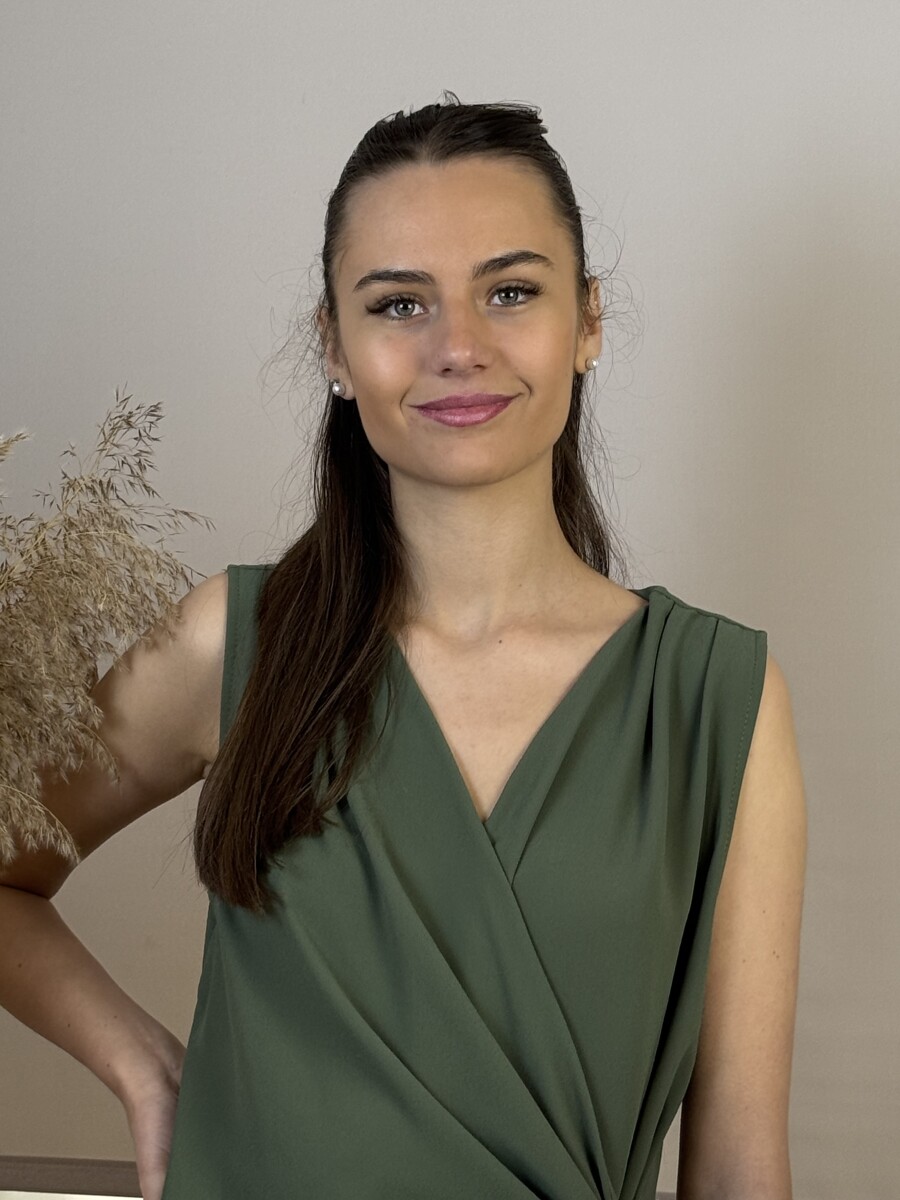 Átlapolt ujjatlan blúz - khaki - Kép 6