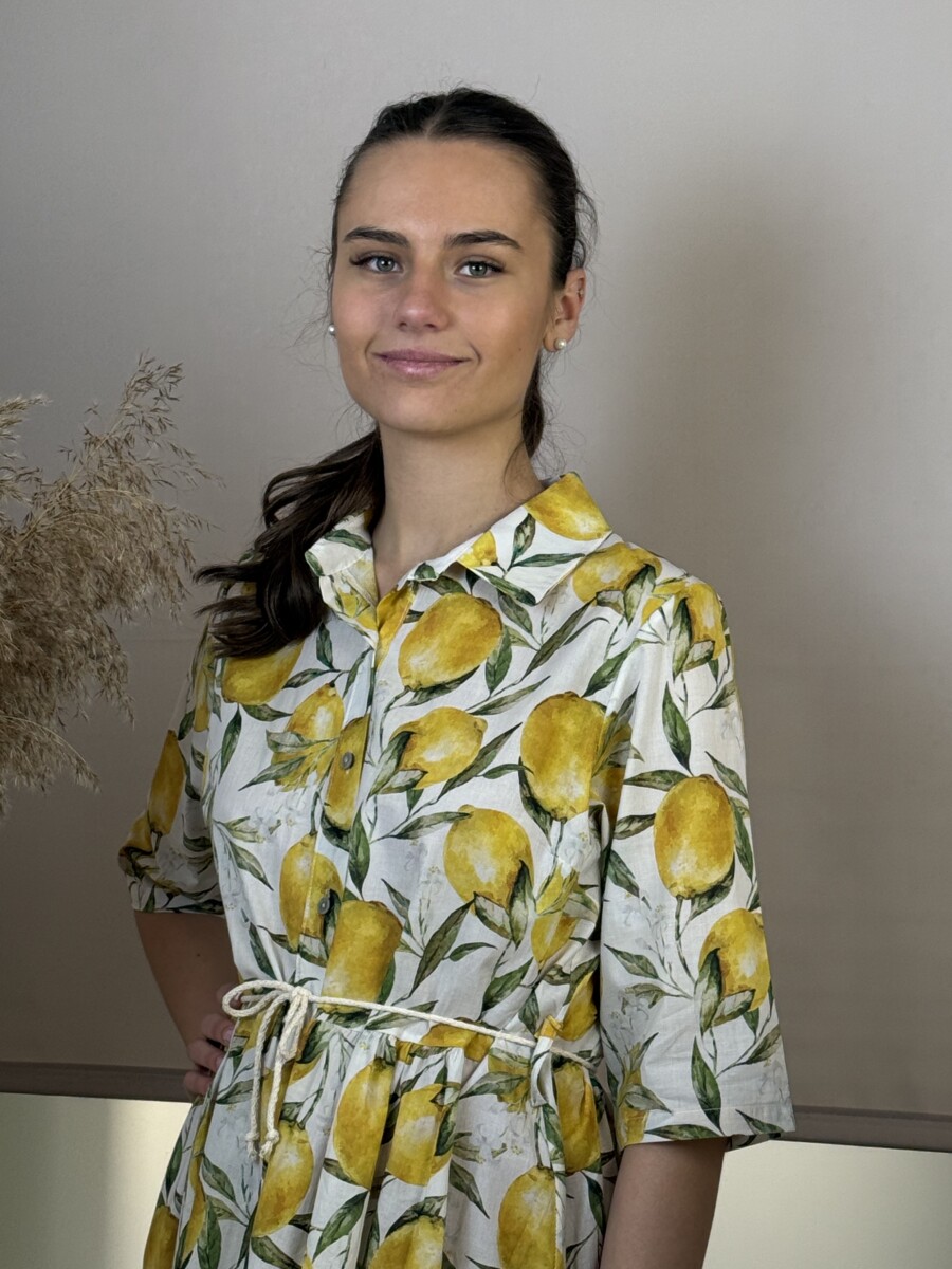 Citromos midi ruha - krém-sárga - Kép 10