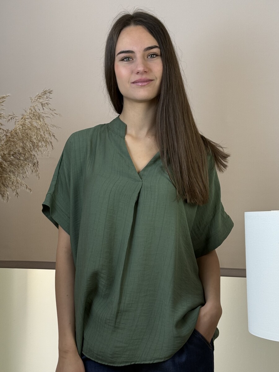 T ujjú blúz - khaki - Kép 5