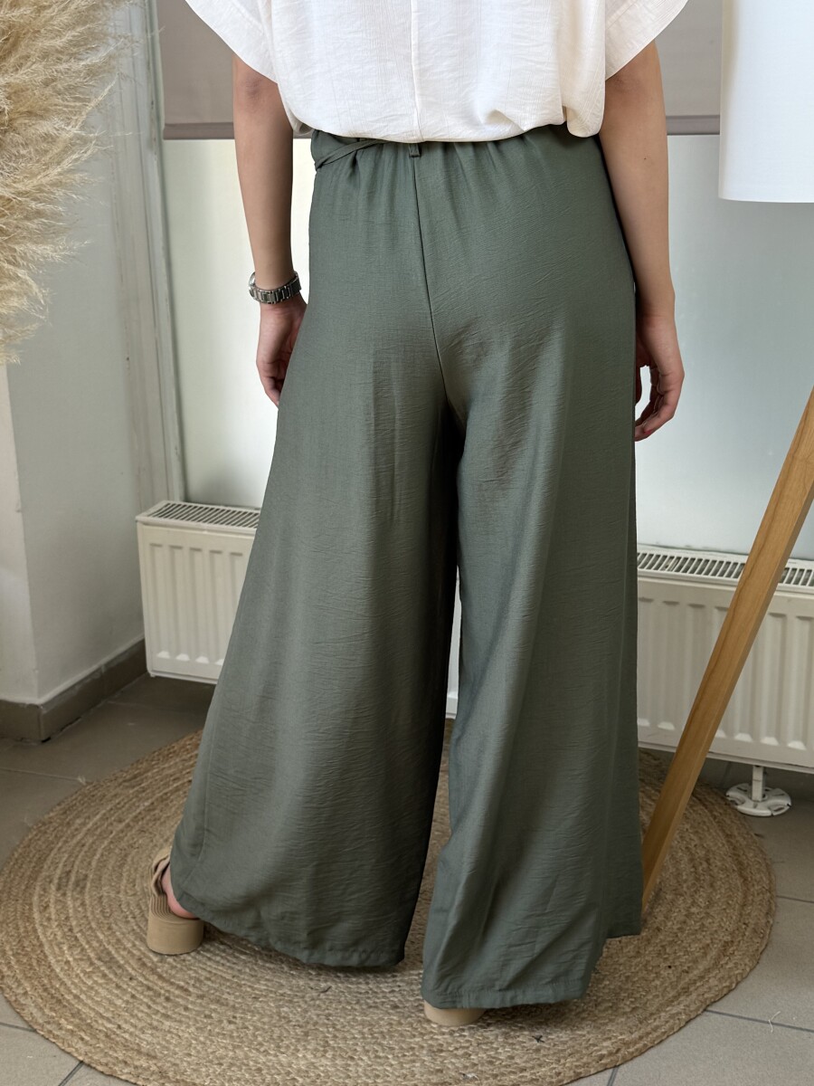 Bőszárú nadrág brossal - khaki - Kép 15
