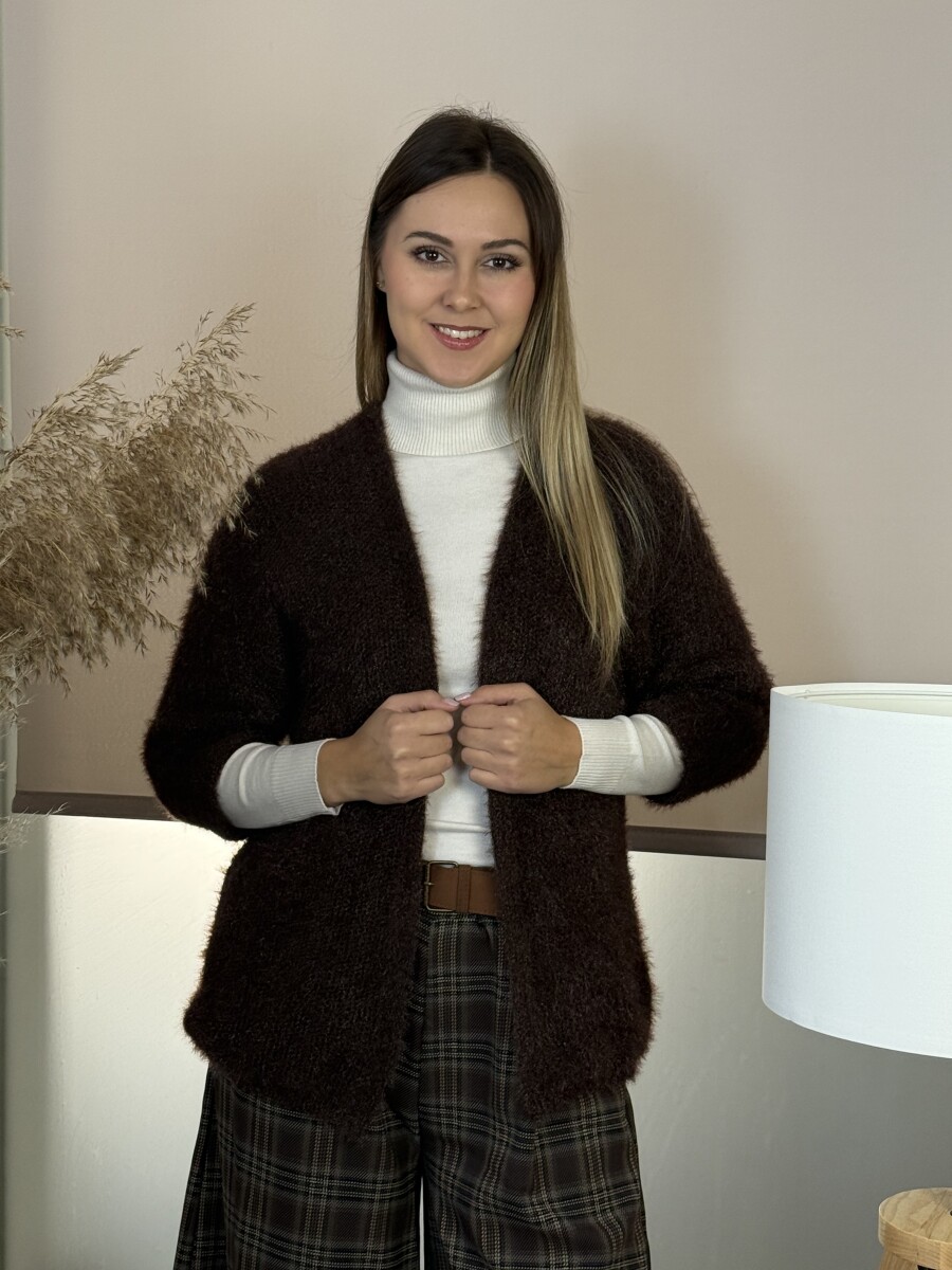 Szőrös zsenilia kardigán