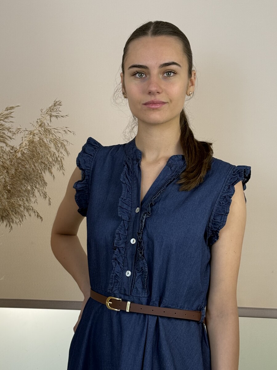 Zsabós midi farmerruha - indigókék - Kép 9