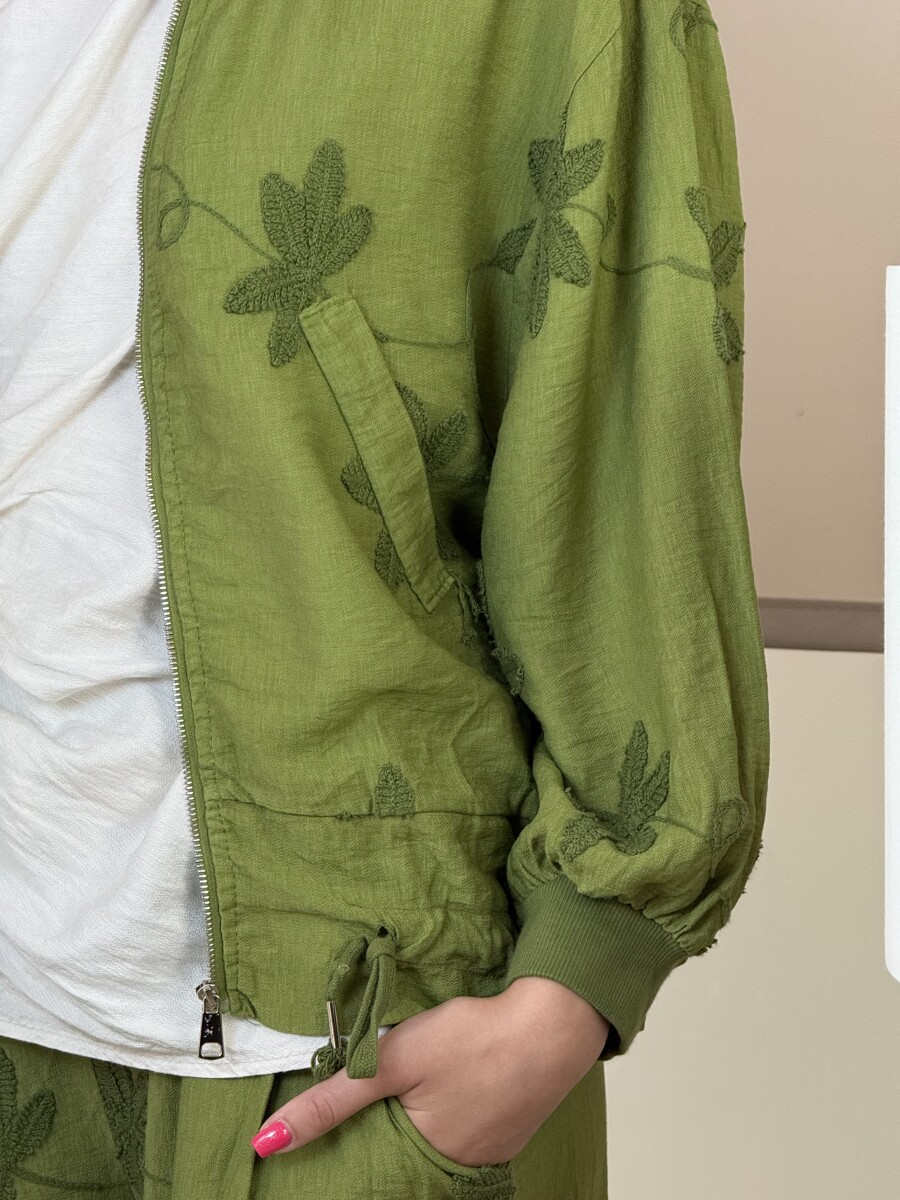 Nyári kabátka horgolt mintával - pisztácia - Kép 5