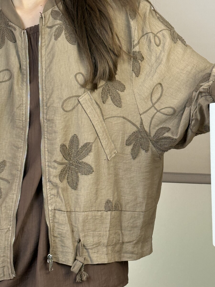 Nyári kabátka horgolt mintával - karamell - Kép 5
