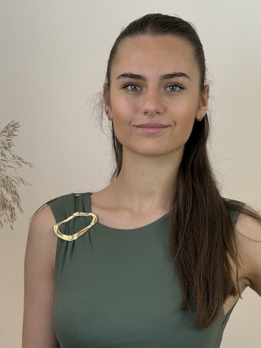 Arany csatos húzott ruha - khaki - Kép 11