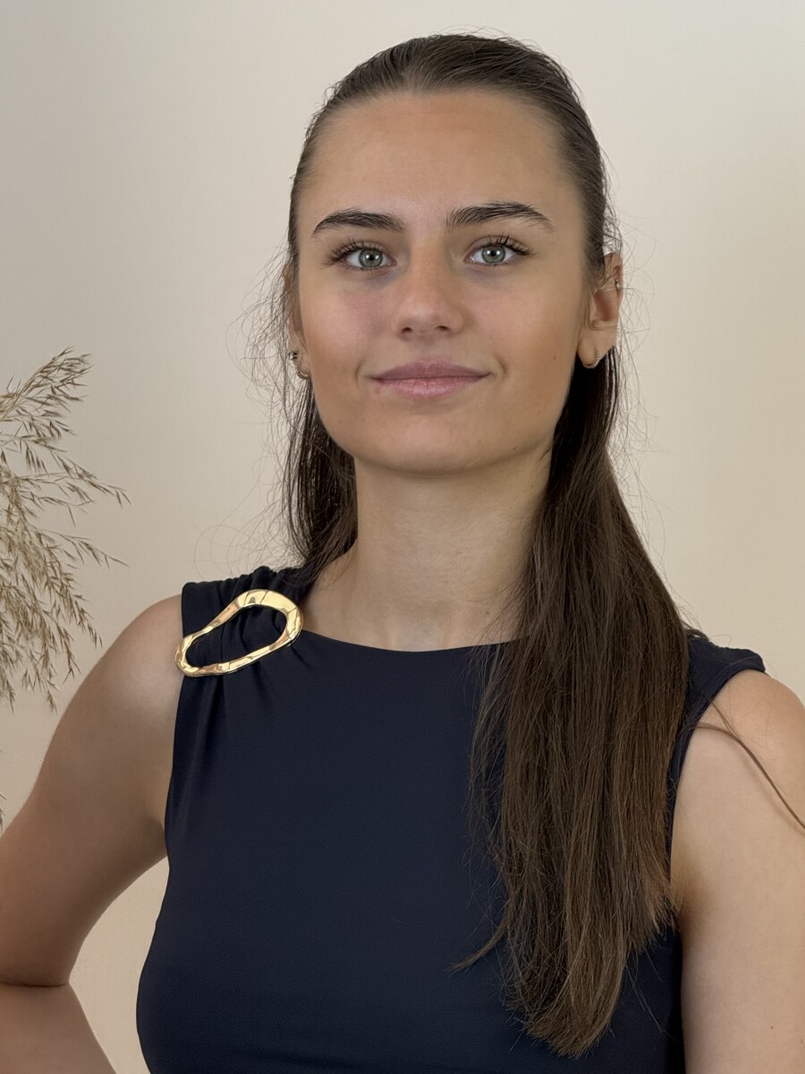 Arany csatos húzott blúz - sötétkék - Kép 6