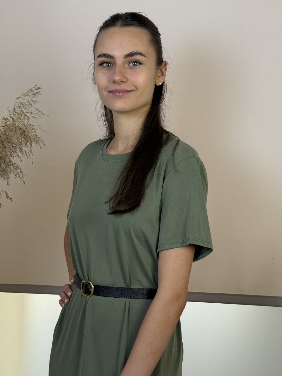 Maxi pólóruha - khaki - Kép 6