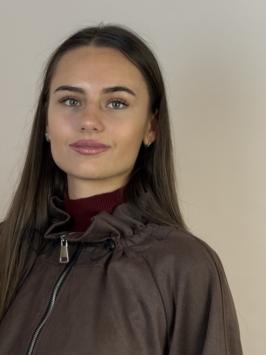 Bomber dzseki húzott nyakkal - barna - Kép 2