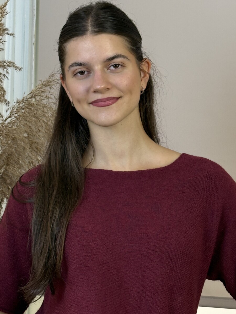 Rövid ujjú lezser pulóver - rozsda - Kép 6