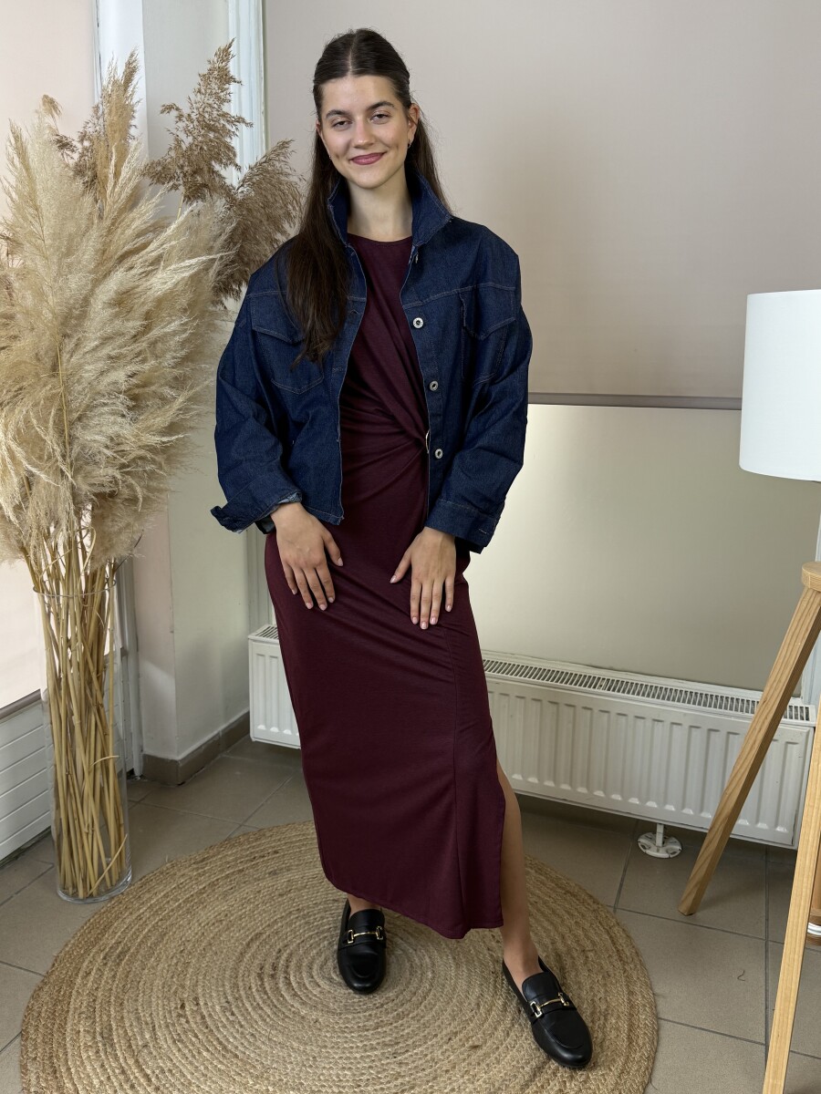 Denevér ujjú farmer dzseki - indigókék - Kép 9