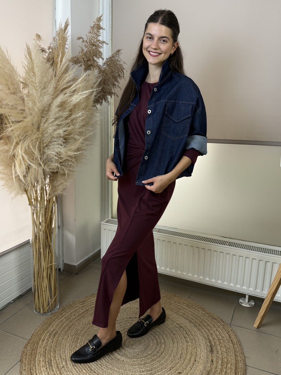 Denevér ujjú farmer dzseki - indigókék - Kép 3