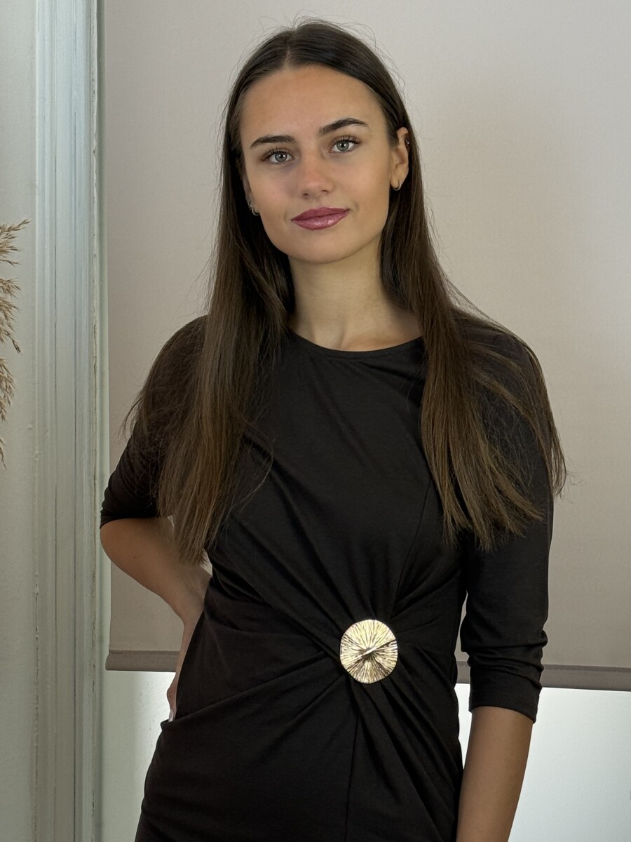 Húzott maxi ruha - barna - Kép 3