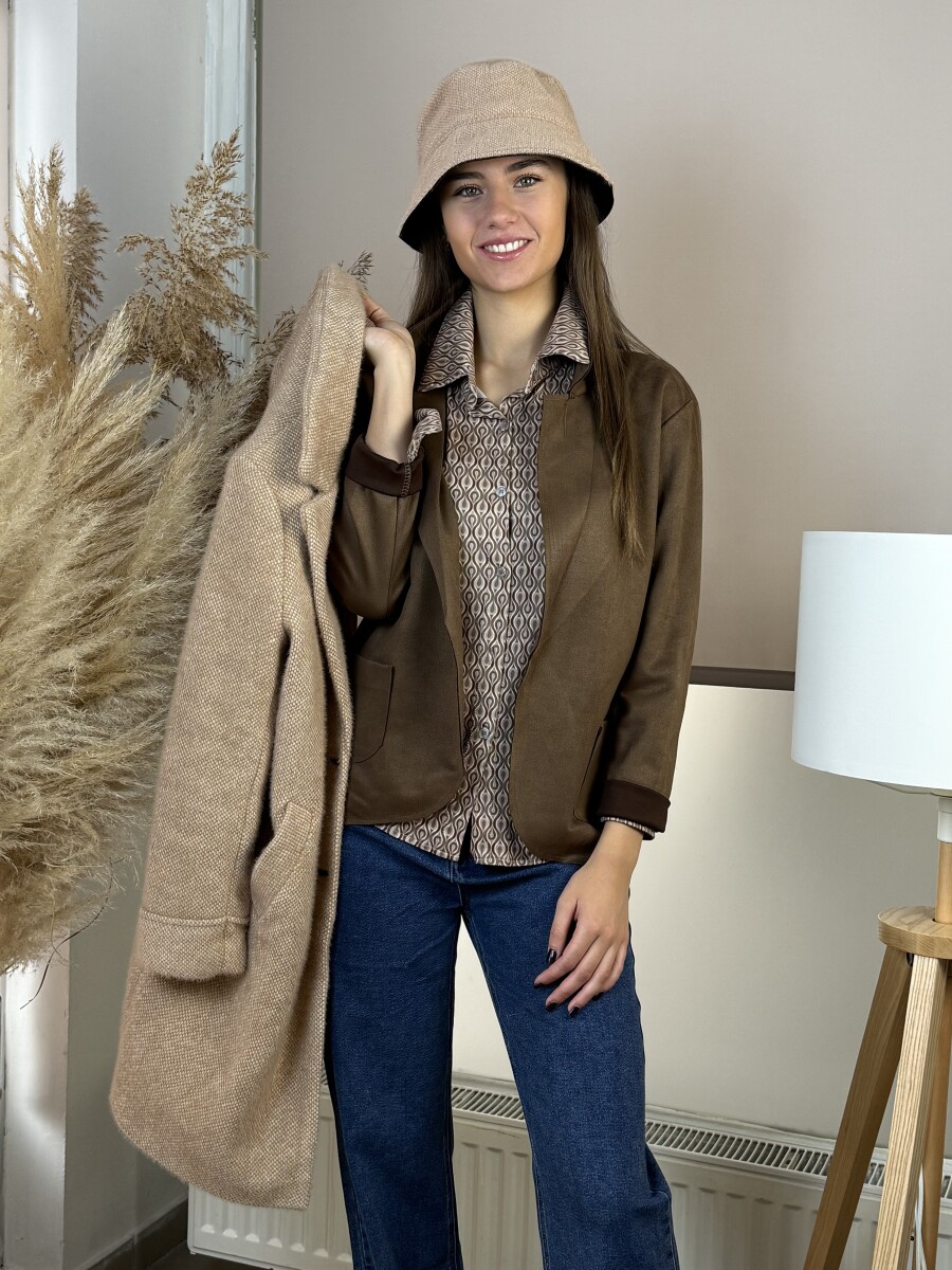 Velúr hatású rövid kabát