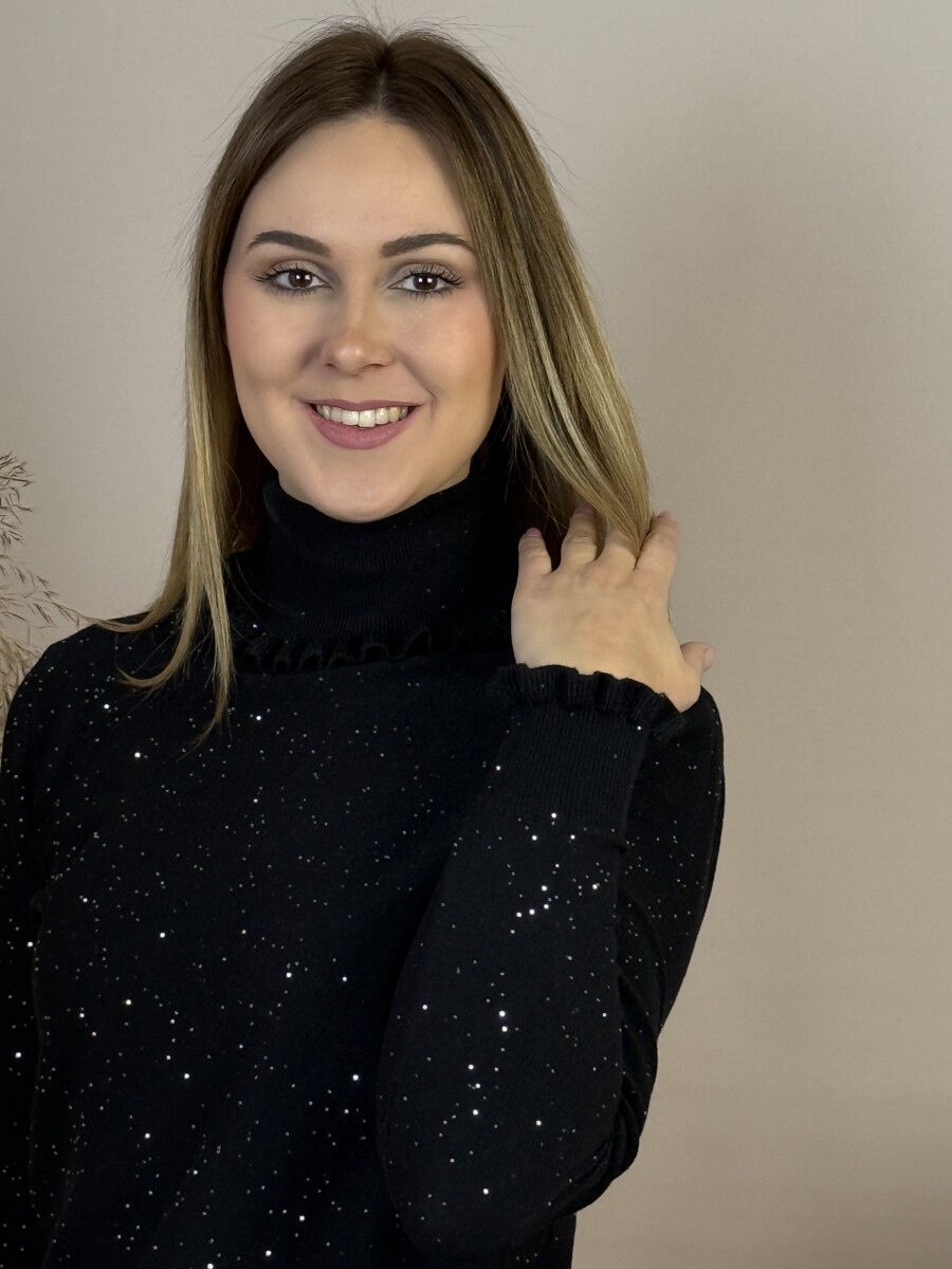 Fodros garbó - fekete - Kép 3