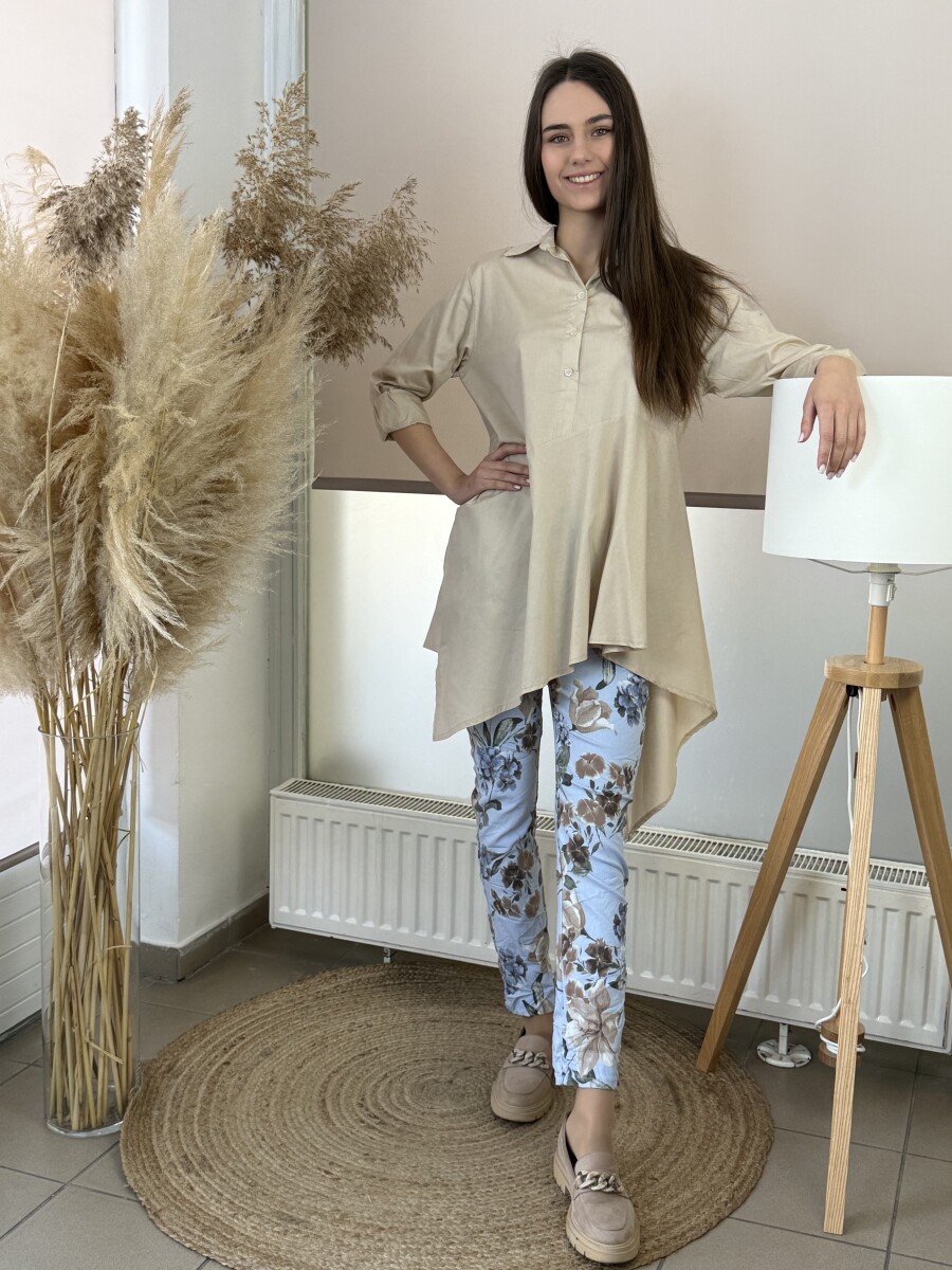 Virágos gyűrt nadrág