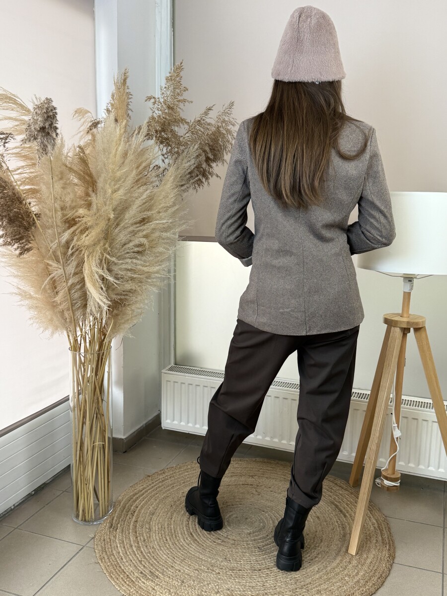 Szövet zakó - barna - Kép 10