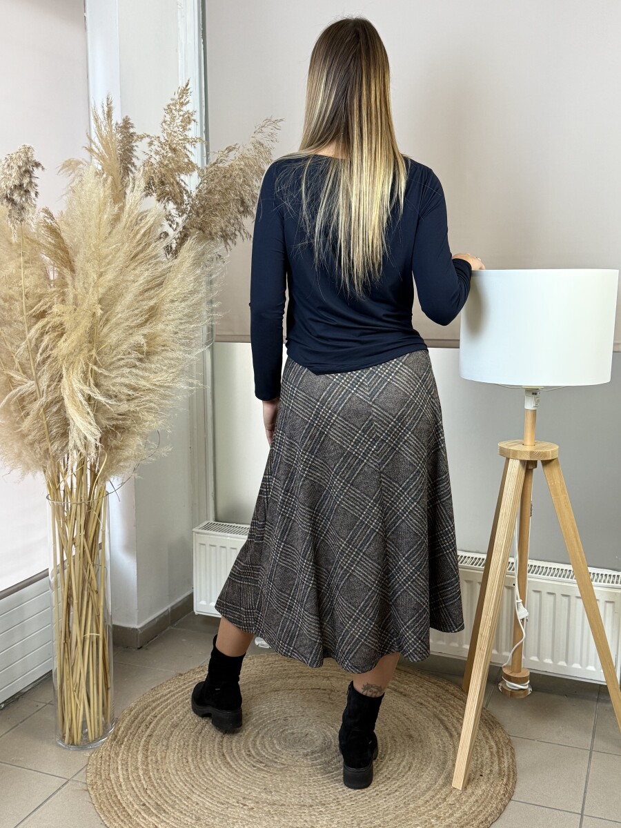 Öves kockás szoknya - szürke - Kép 15