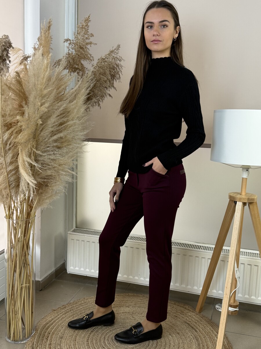 Svédzsebes nadrág - bordó - Kép 2