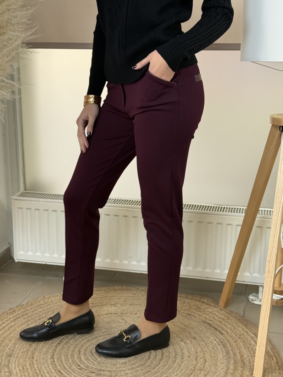 Svédzsebes nadrág - bordó - Kép 3