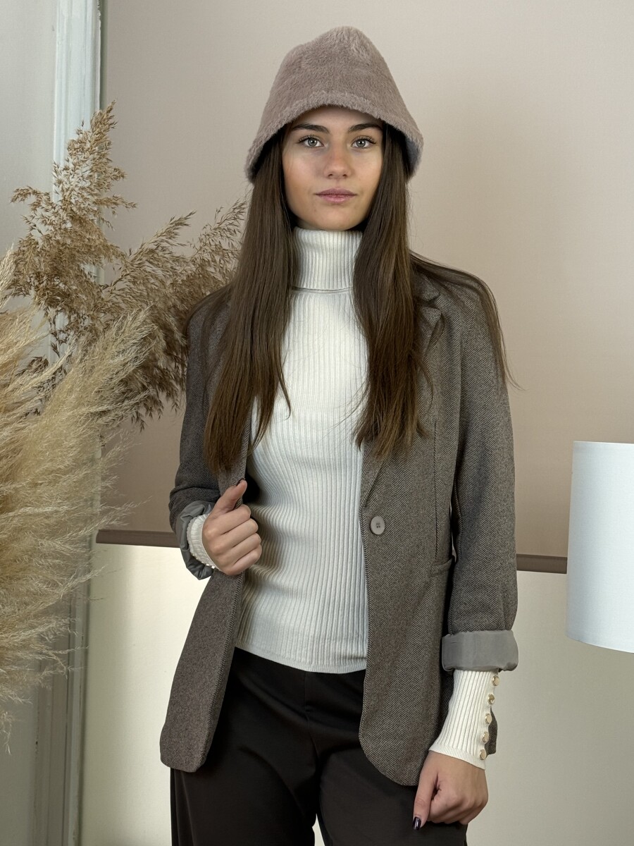 Szövet zakó - barna - Kép 9