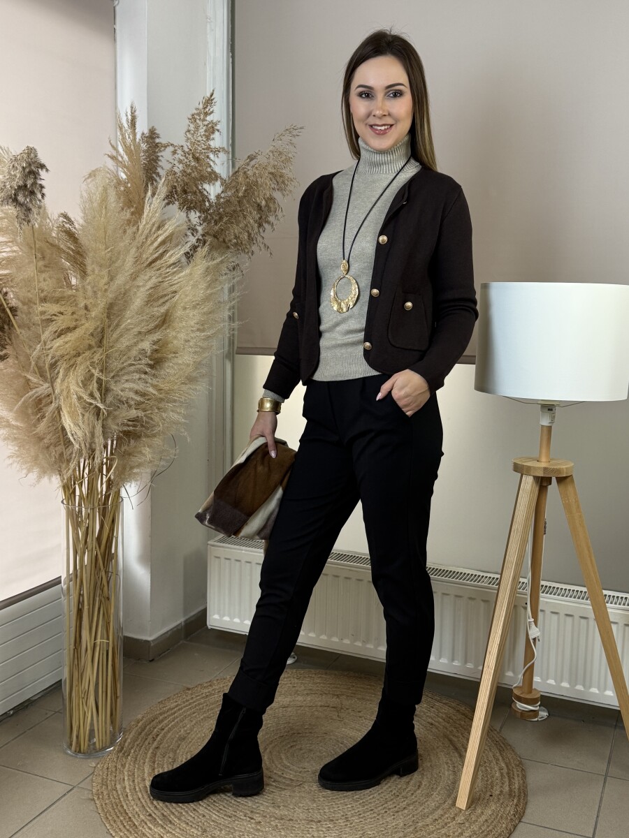 Csinos mom fit nadrág - fekete - Kép 13