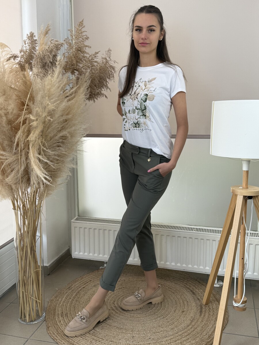 Csinos svédzsebes nadrág - khaki - Kép 3