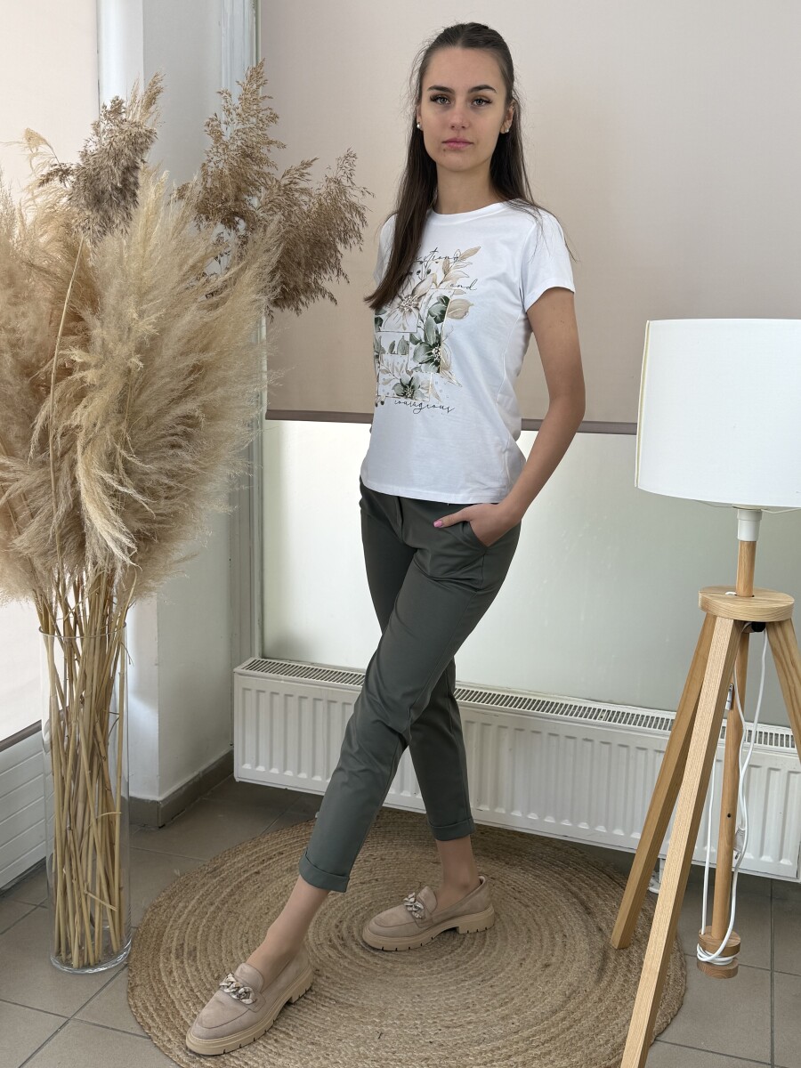 Csinos svédzsebes nadrág - khaki - Kép 8