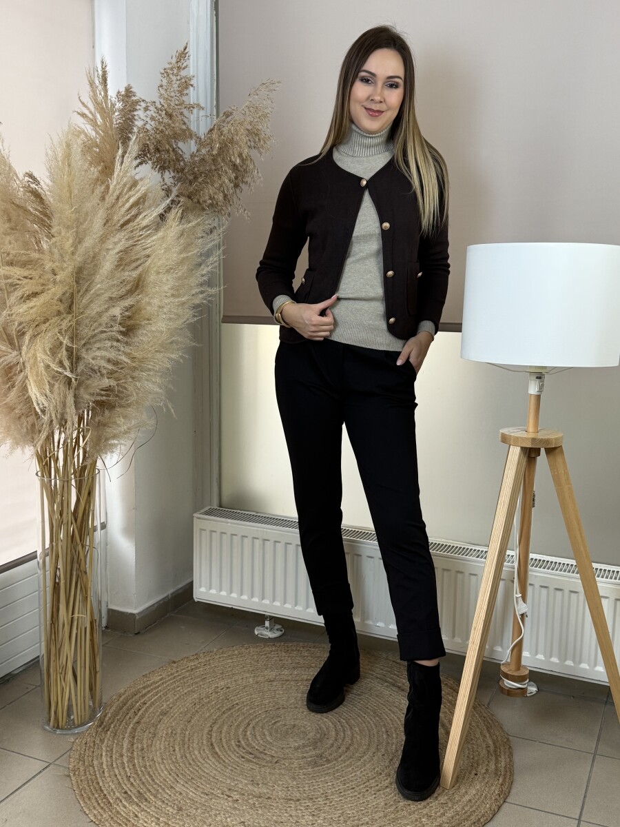 Csinos mom fit nadrág - fekete - Kép 9