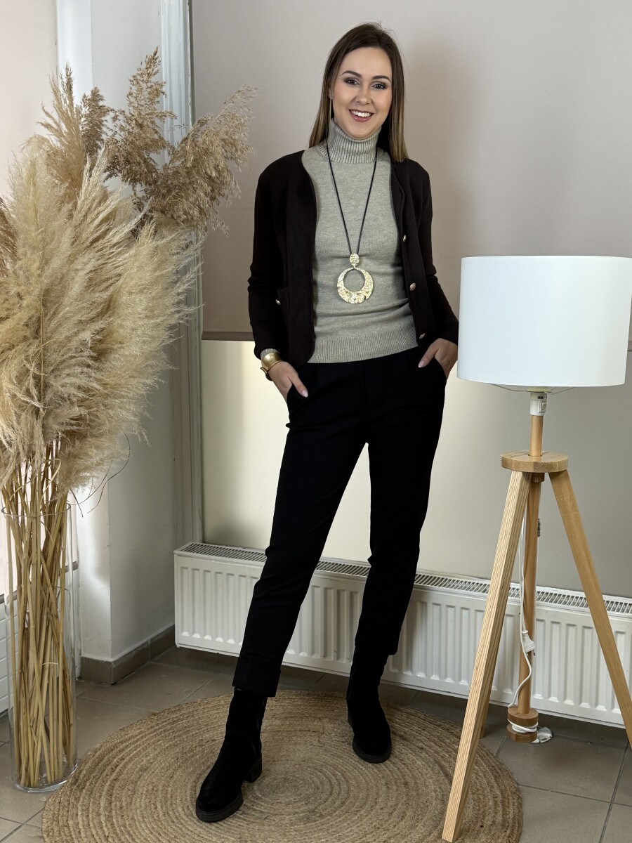 Csinos mom fit nadrág - fekete - Kép 14