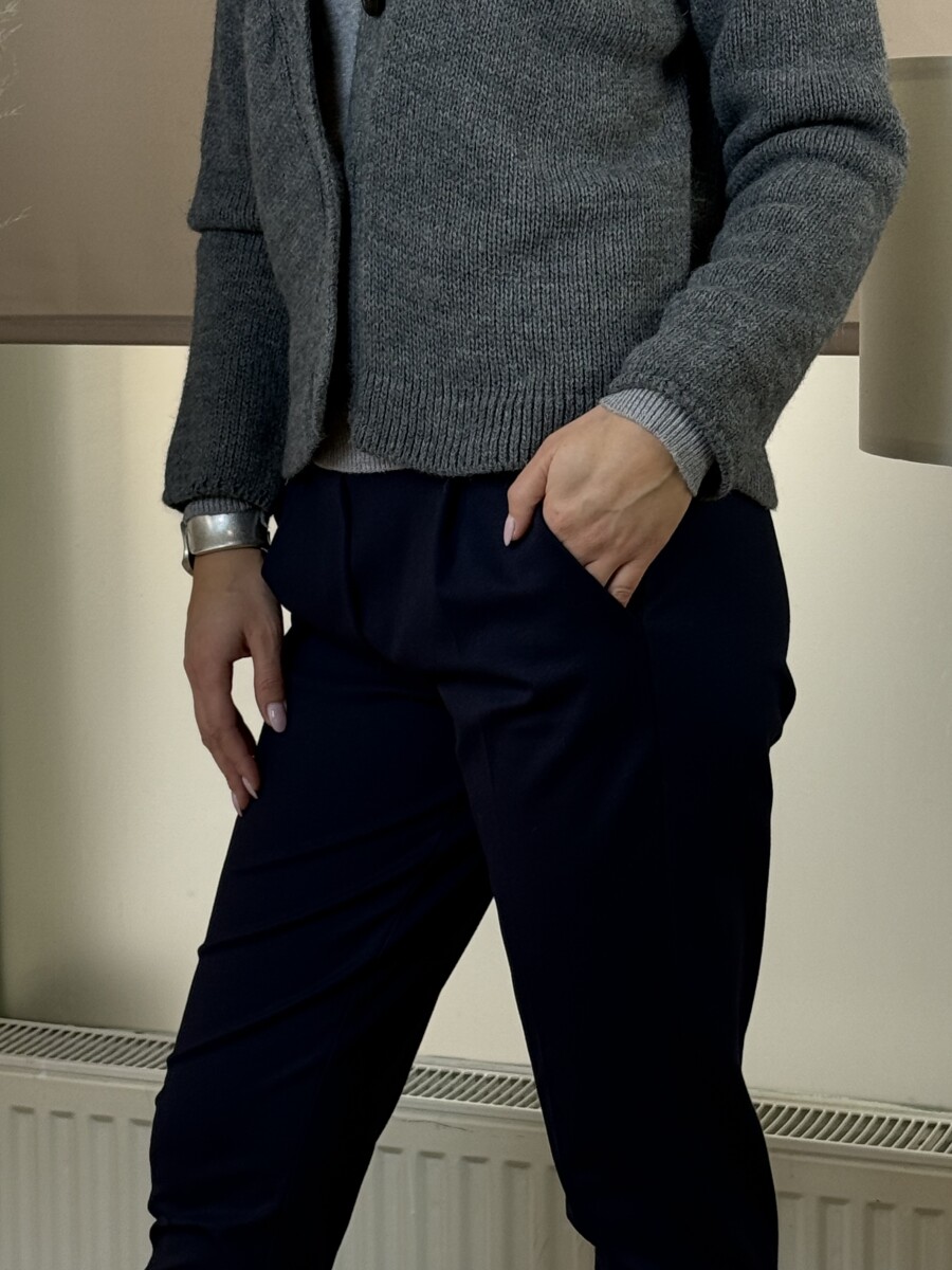 Csinos mom fit nadrág - sötétkék - Kép 15