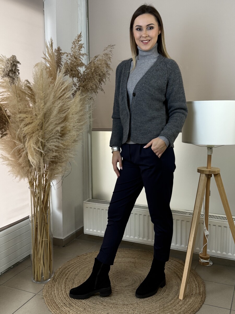 Csinos mom fit nadrág - sötétkék - Kép 12