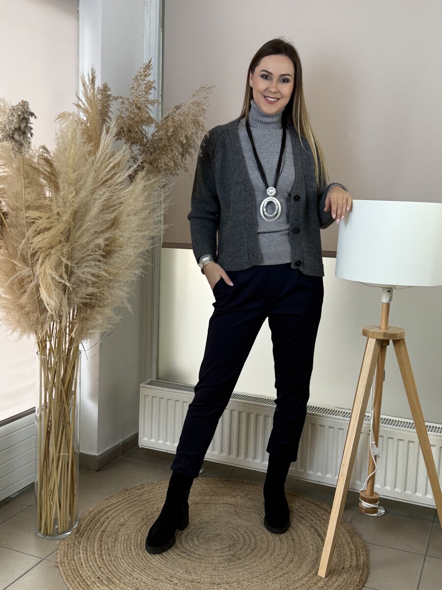 Csinos mom fit nadrág - sötétkék - Kép 11