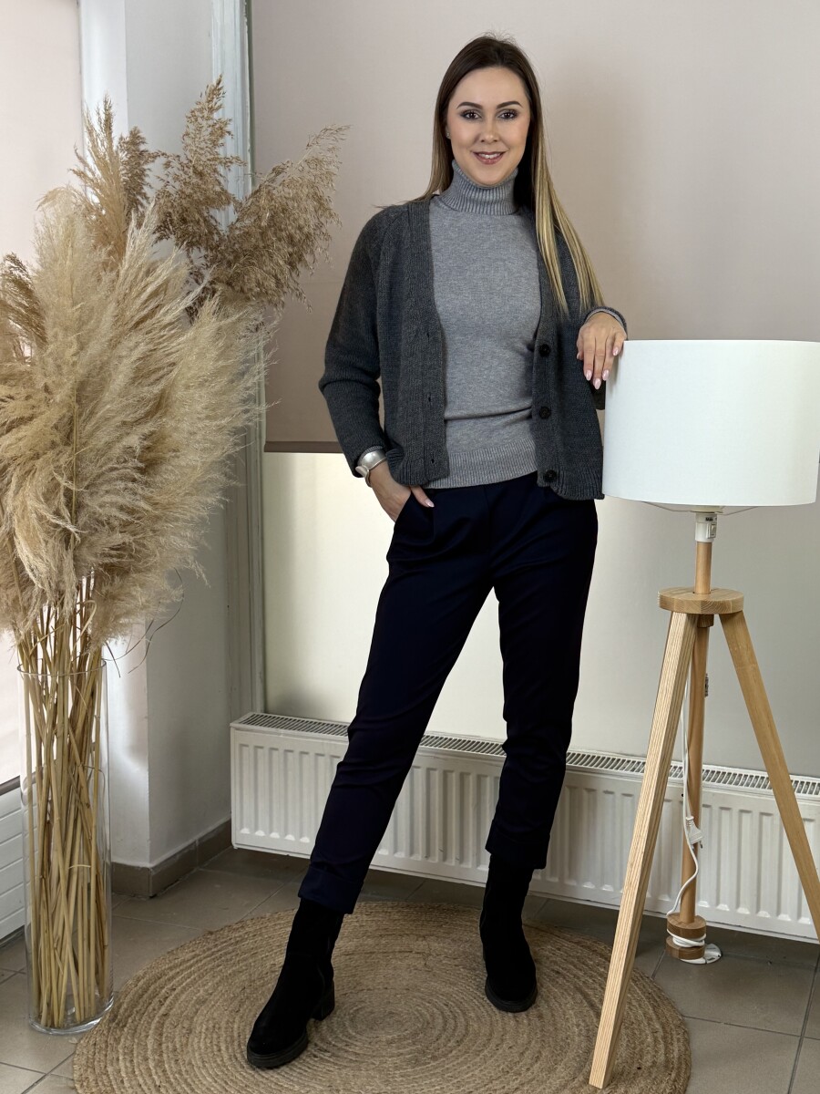 Csinos mom fit nadrág - sötétkék - Kép 16