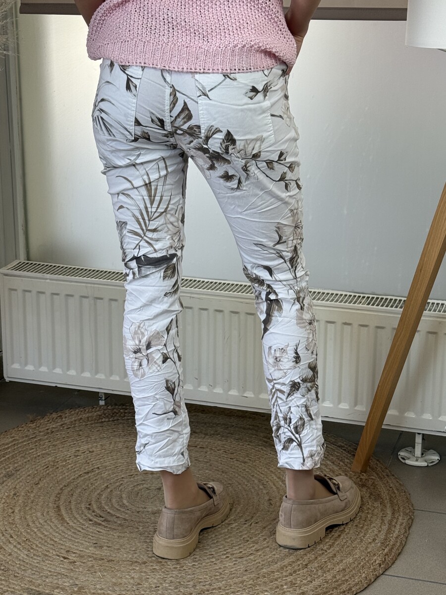 Leveles gyűrt nadrág - fehér - Kép 9