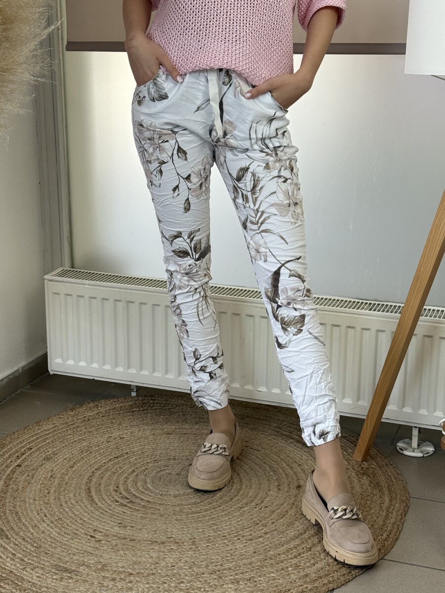 Leveles gyűrt nadrág - fehér - Kép 4