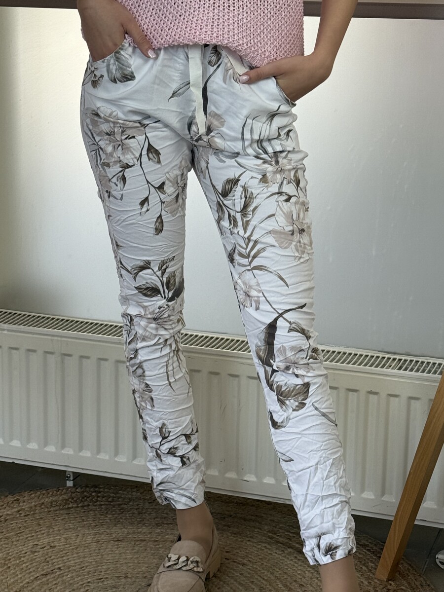 Leveles gyűrt nadrág - fehér - Kép 8