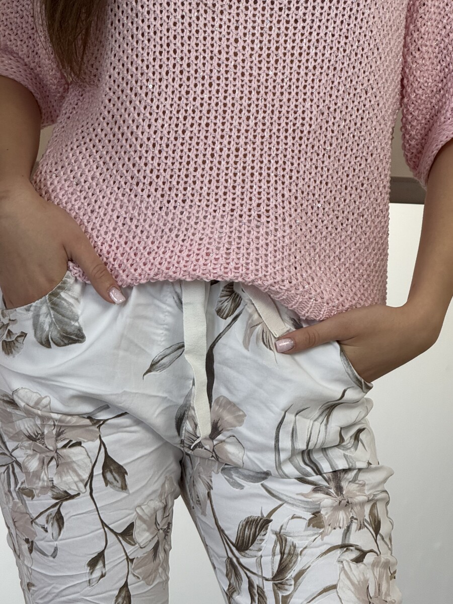 Leveles gyűrt nadrág - fehér - Kép 7