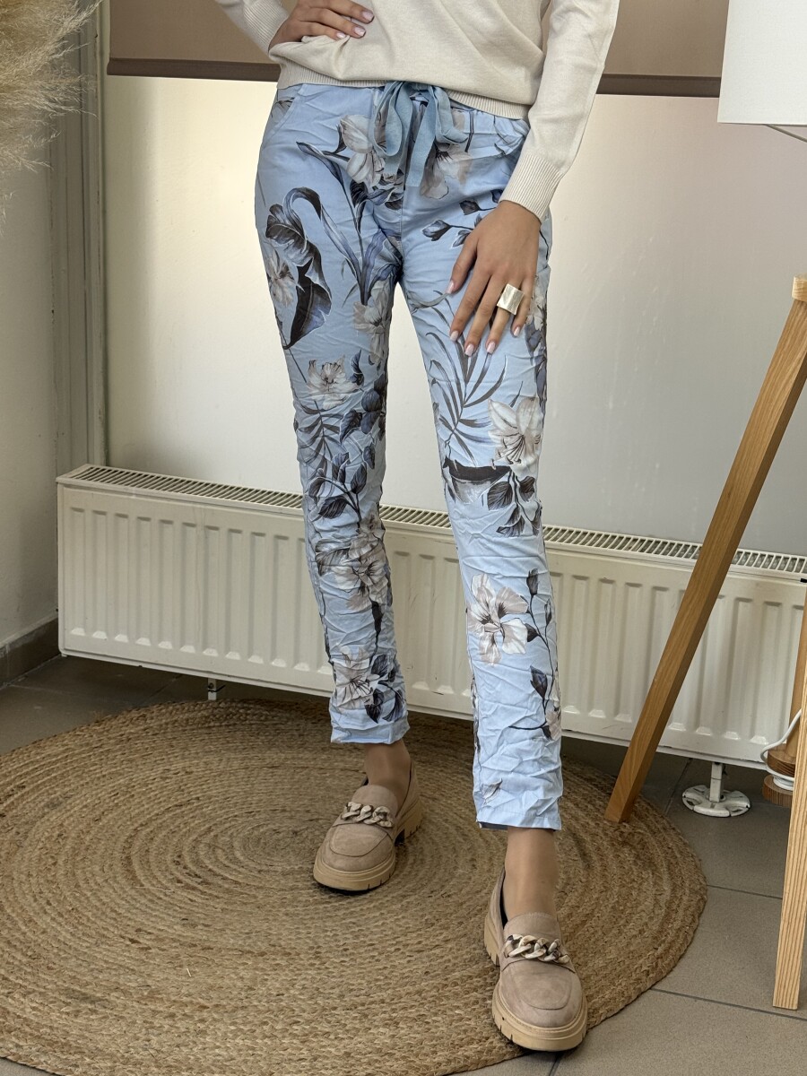 Leveles gyűrt nadrág - világoskék - Kép 4