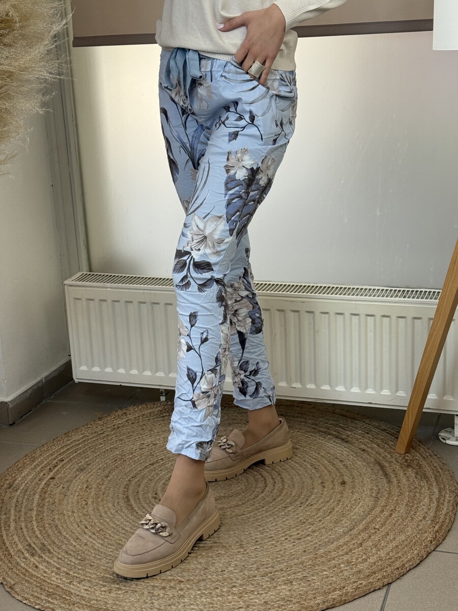 Leveles gyűrt nadrág - világoskék - Kép 3