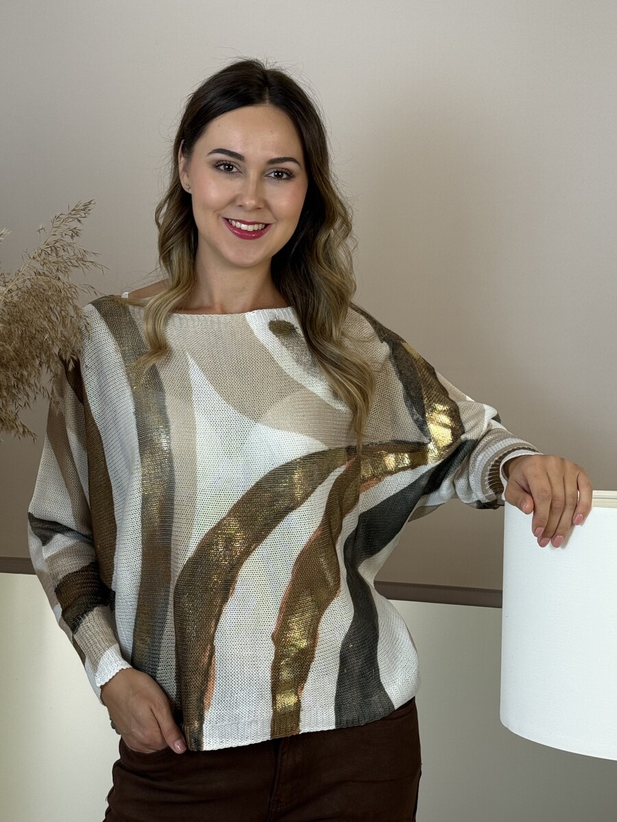 Denevérujjú horgolt pulóver