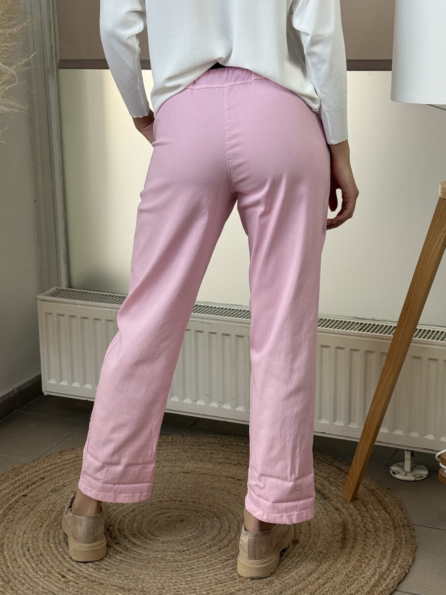 Bőszárú pamutvászon nadrág - rózsaszín - Kép 16