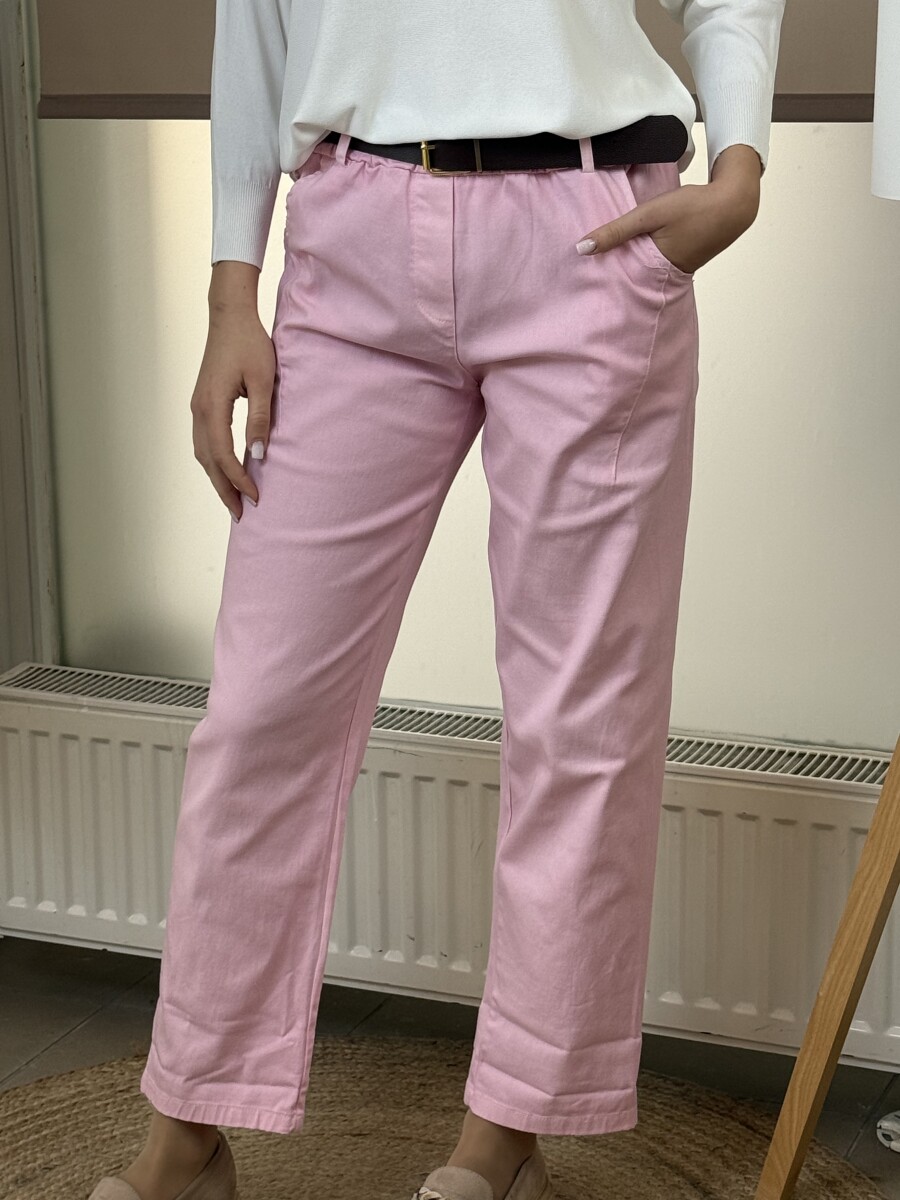 Bőszárú pamutvászon nadrág - rózsaszín - Kép 11