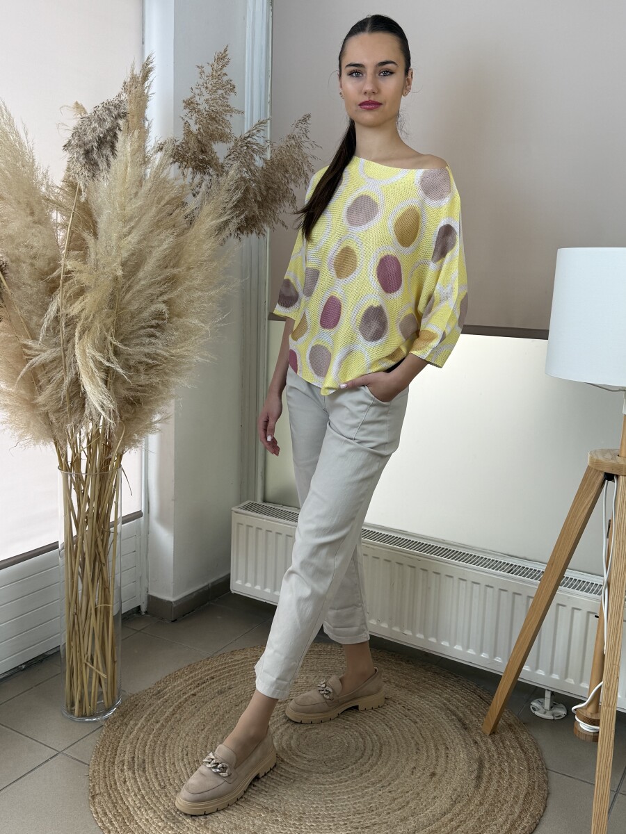 Bőszárú pamutvászon nadrág - bézs - Kép 2