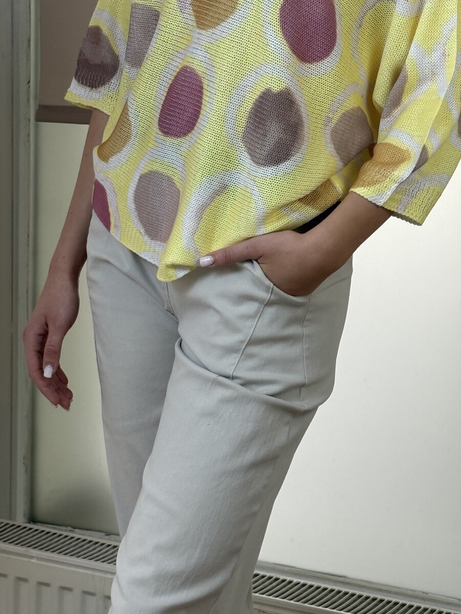 Bőszárú pamutvászon nadrág - bézs - Kép 16