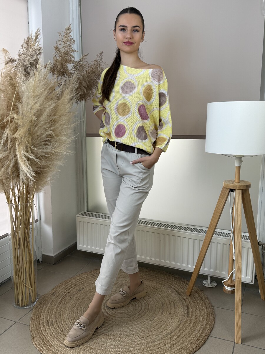 Bőszárú pamutvászon nadrág - bézs - Kép 13