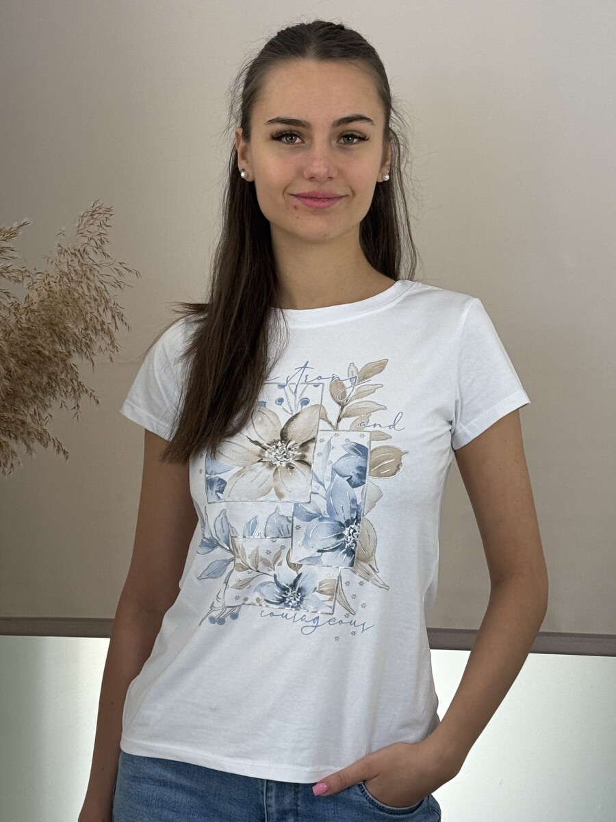 Mintás póló - fehér-világoskék - Kép 8