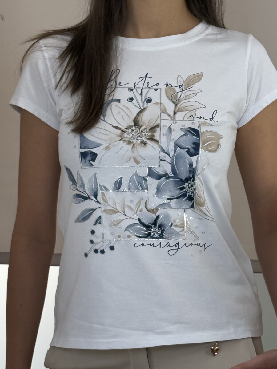 Mintás póló - fehér-sötétkék - Kép 8