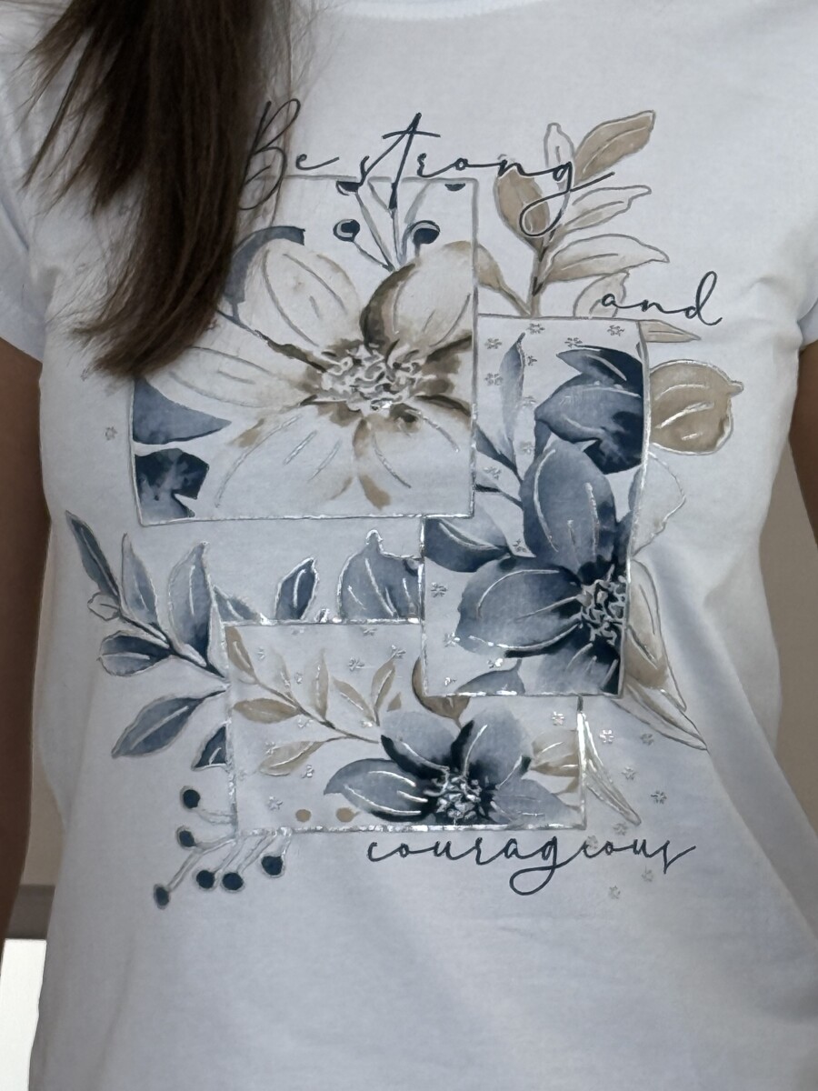 Mintás póló - fehér-sötétkék - Kép 12